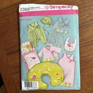 NEW Simplicity 2388 Baby Layette Hat Top Pants Romper Infants XXS L Pattern